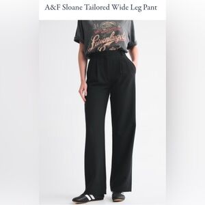 Abercrombie & Fitch Wide Leg Pants - Black